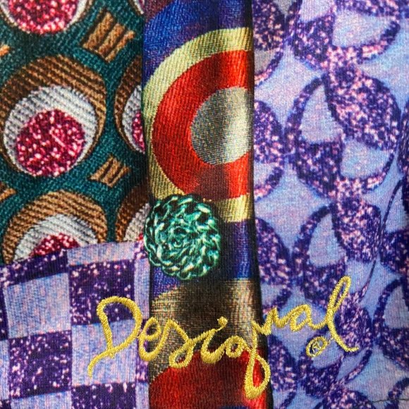 SOLD Desigual Gray & Multicolor Cap Sleeves Pullover Tank Dress NWOT - Picture 16 of 16